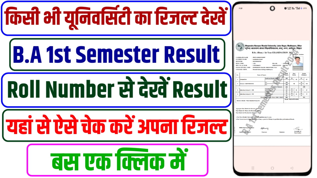 BA 1st Semester Result 2024